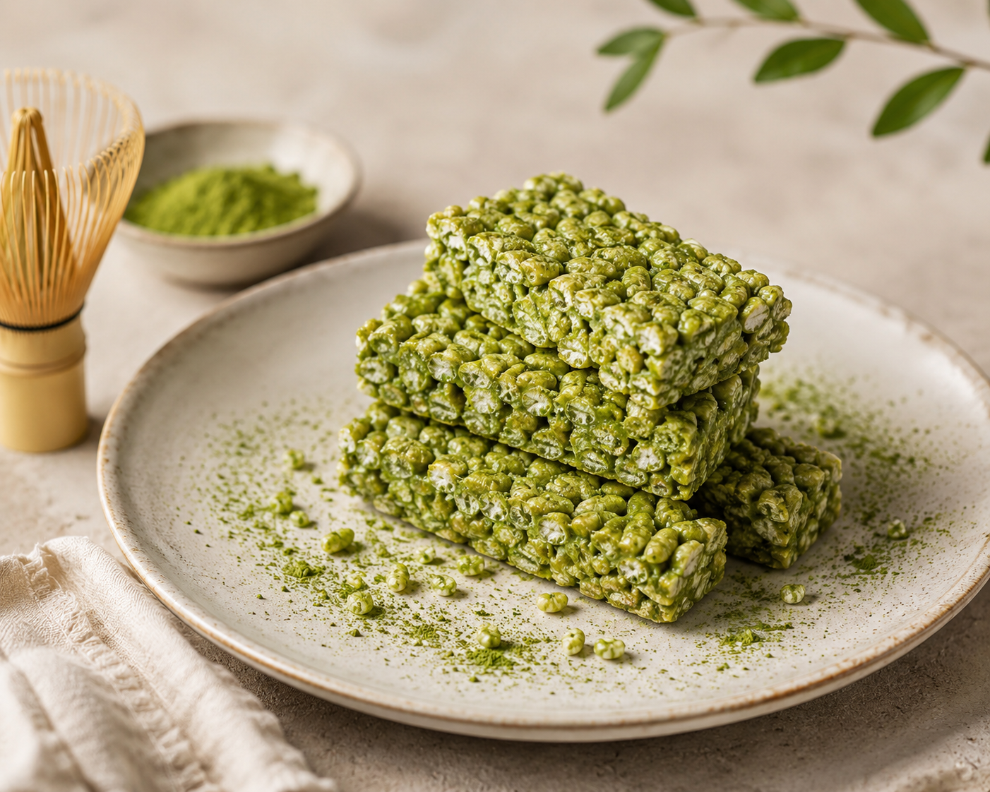 Barres Croustillantes au Matcha